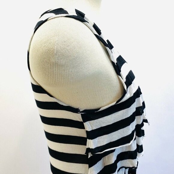 CASLON Women Sleeveless Pullover Black/White Striped Casual Shirt Top Sz Small - Picture 7 of 12